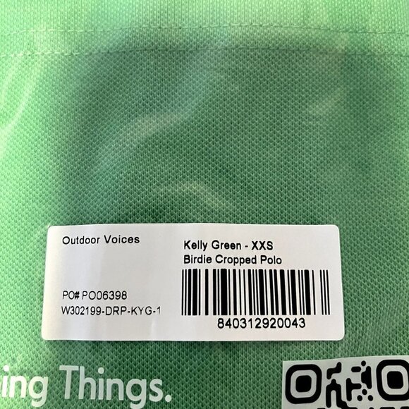 Outdoor Voices NWT Birdie Cropped Polo Kelly Green Size XXS - Picture 9 of 9